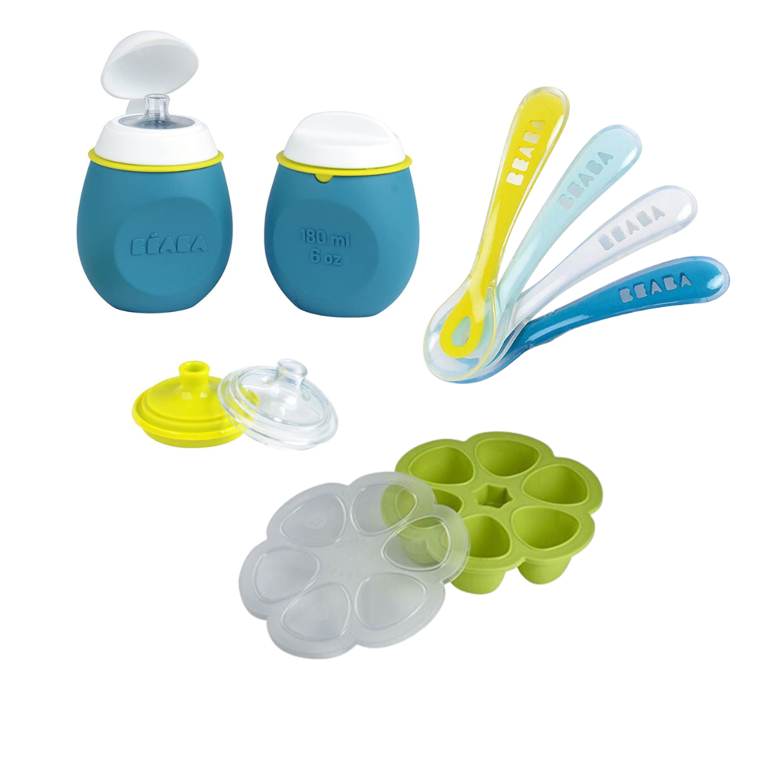 Beaba Second Stage Silicone Baby Spoons Set of 4 - Assorted