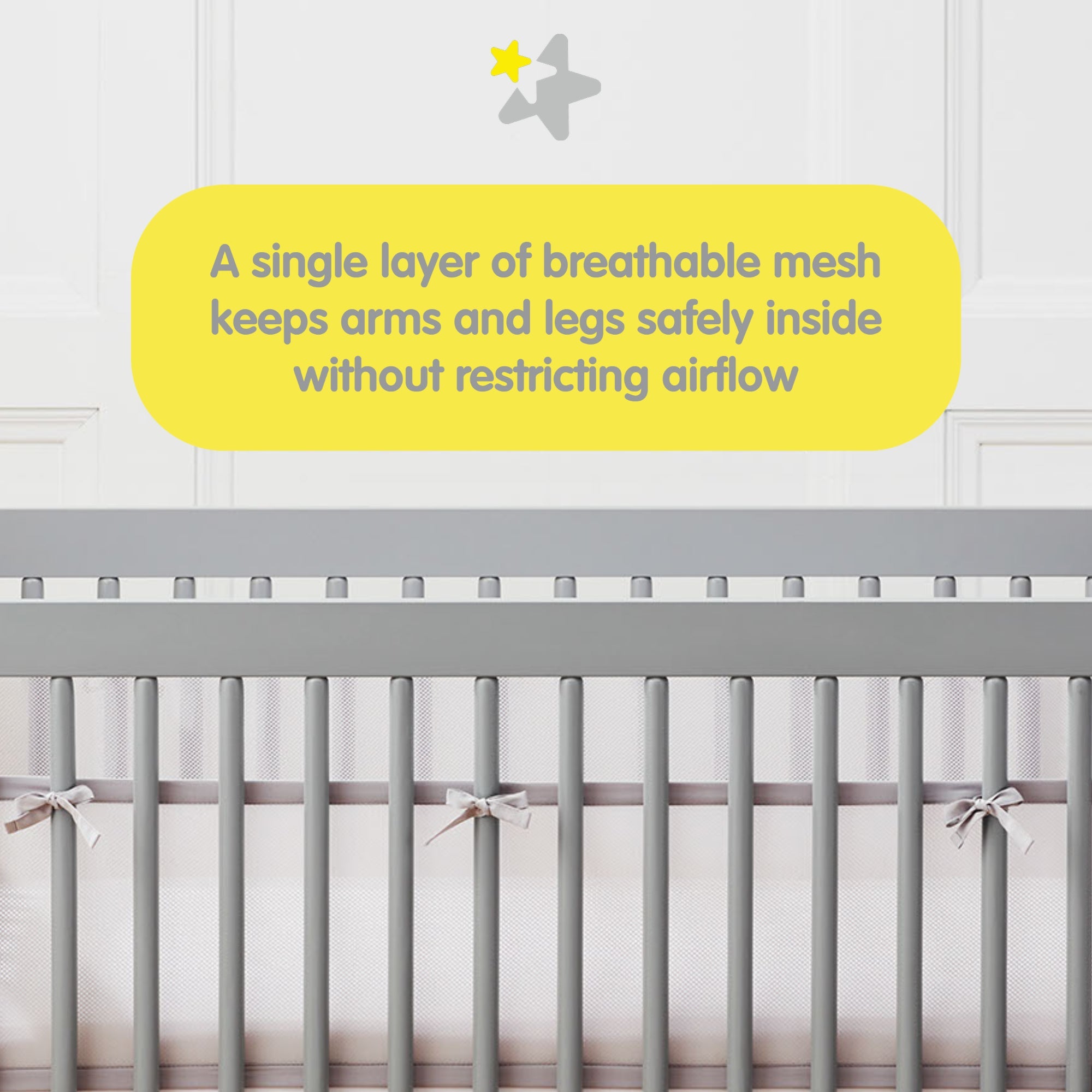 BreathableBaby Breathable Mesh Liner for Full-Size Cribs, Classic 3mm Mesh,  White (Size 4FS Covers 3 or 4 Sides) : : Baby