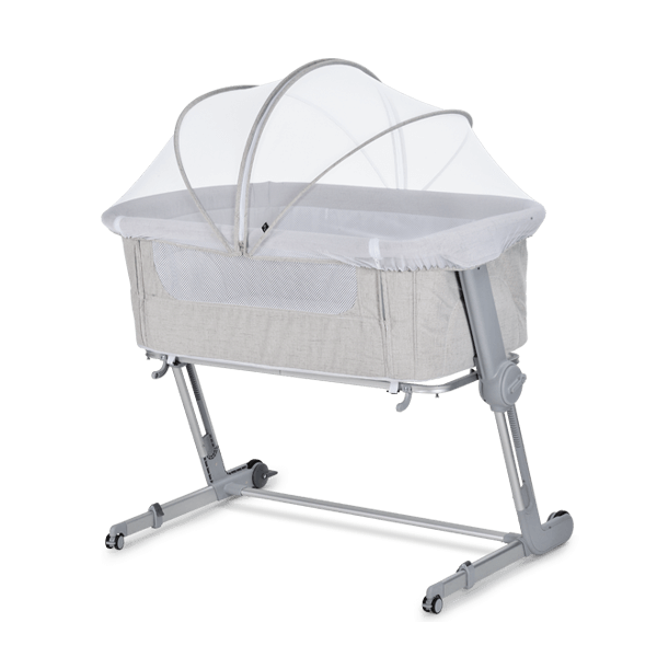 Badger Basket Majesty Canopy Bassinet, Rocking Baby Cradle Bed with  Mattress, Bedding, and Storage, Oval White/Pink