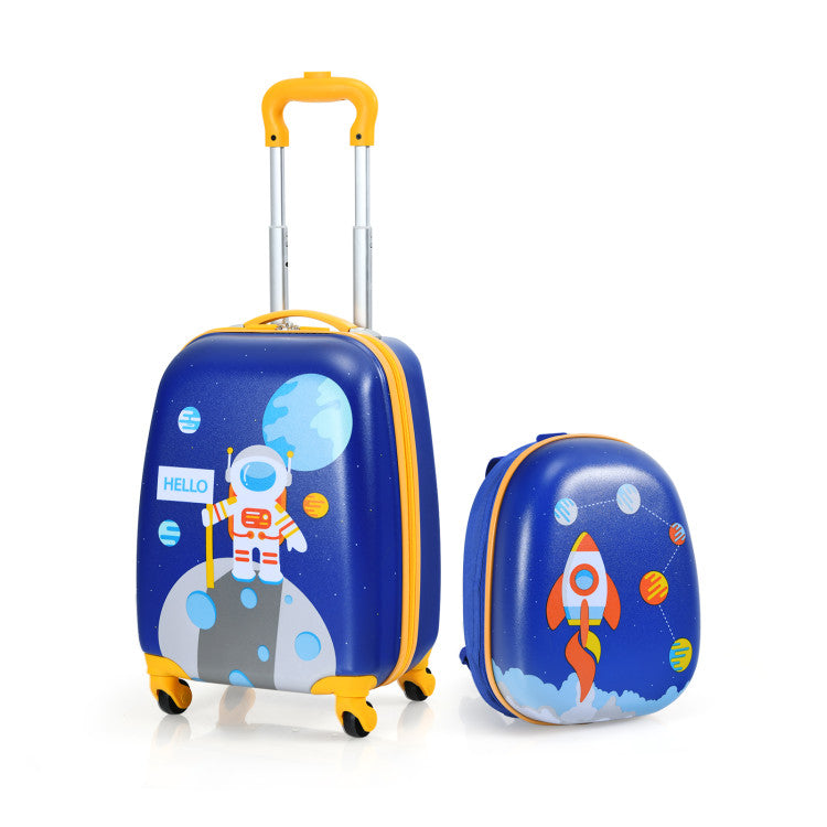 Costway 2pc Kids Carry On Luggage Set 12 Backpack And 16 Rolling Suitcase  For Travel : Target